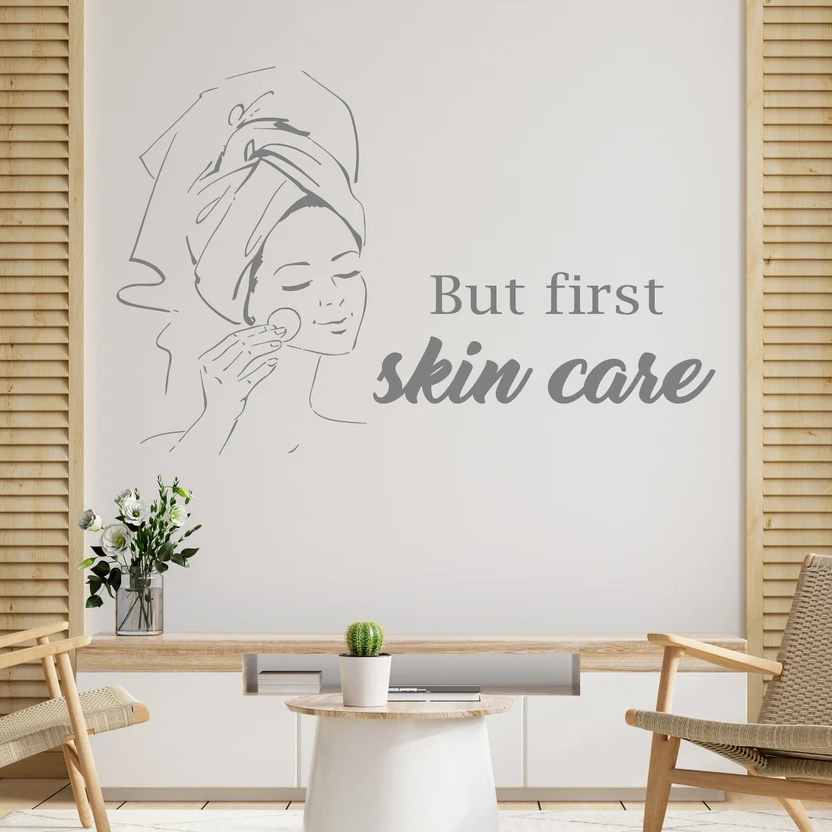 Skincare Quote - Pa Salon femme visage stickers muraux