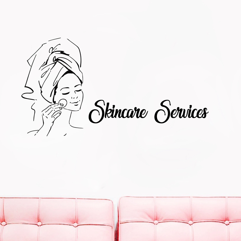 Skincare Quote - Autocollant mural Spa Sign, citation sur