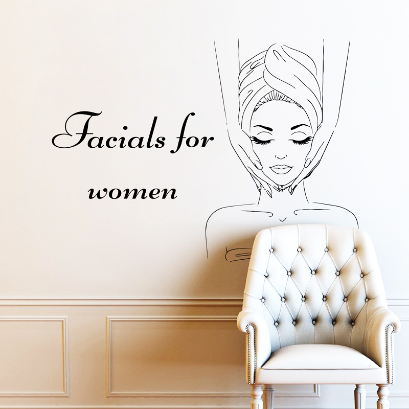Skincare Quote - Autocollant mural en vinyle Spa Sign,