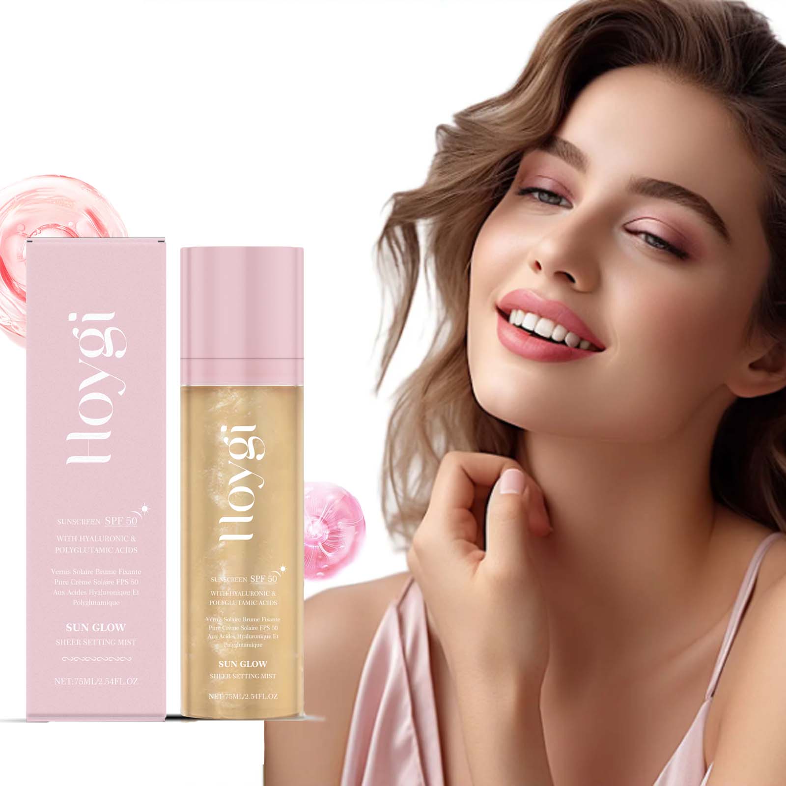 Polyglutamic Acid Moisturizer - Spray de réglage Spf 50+, contrôle