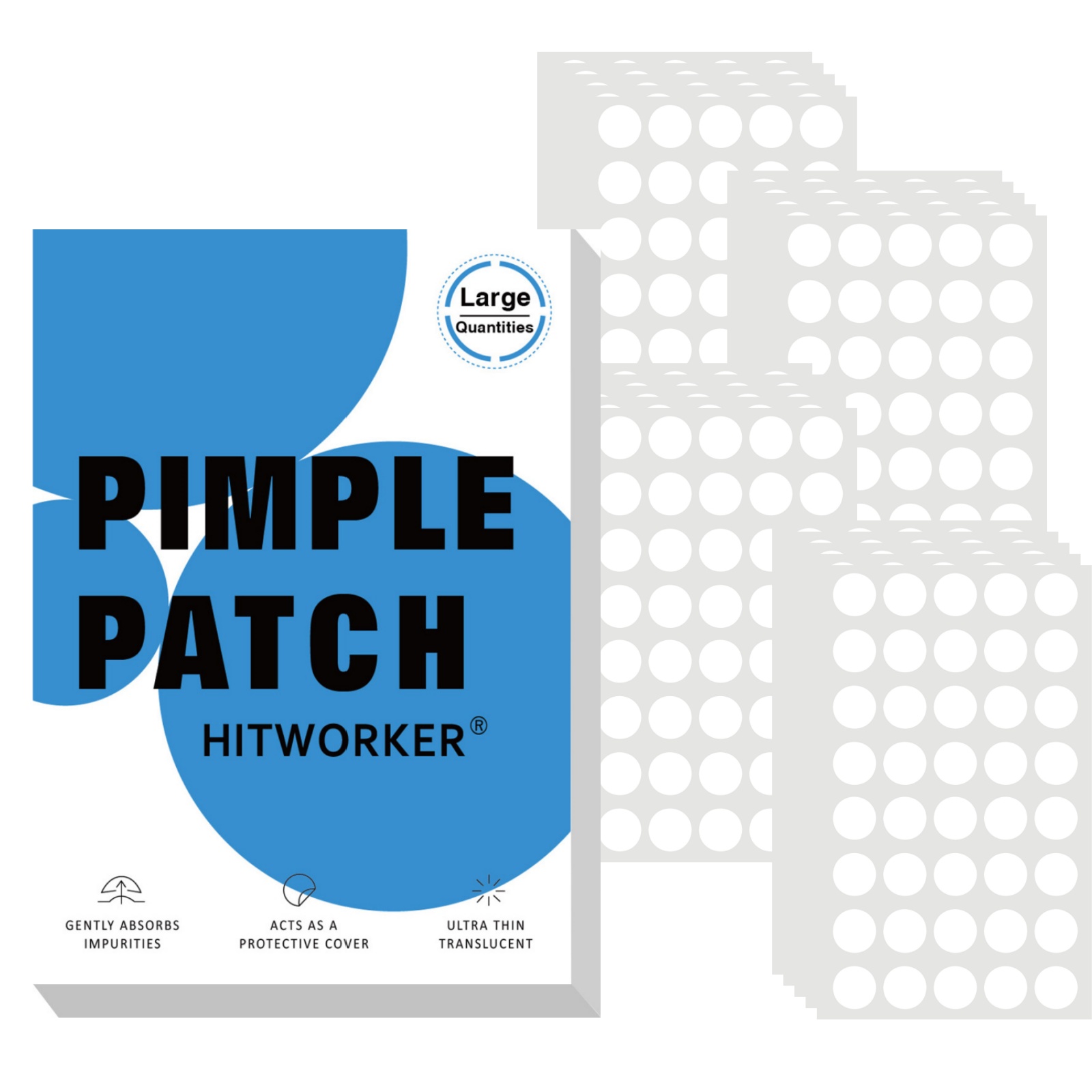 Hydrocolloid Acne Patch - 800 Patchs Hydrocolloïdes pour l'Acné, Autocollants